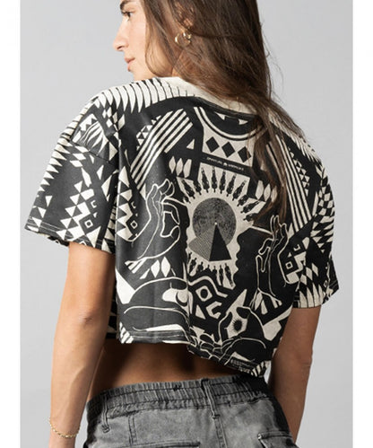 SOLOMANTRA Crop Top In White Wash