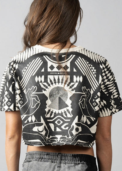 SOLOMANTRA Crop Top In White Wash