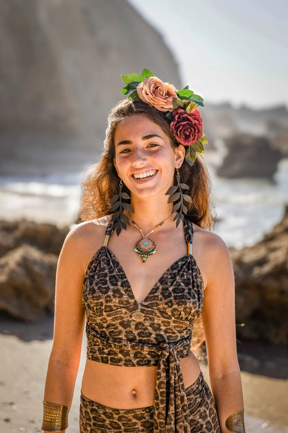 TAMA Crop Top in Leopard