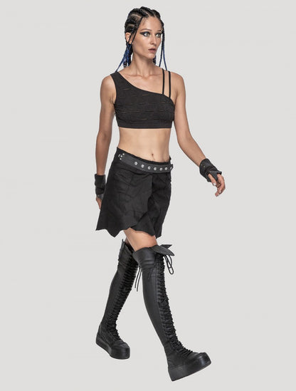 New Pecoa Veg Skirt  - BLACK