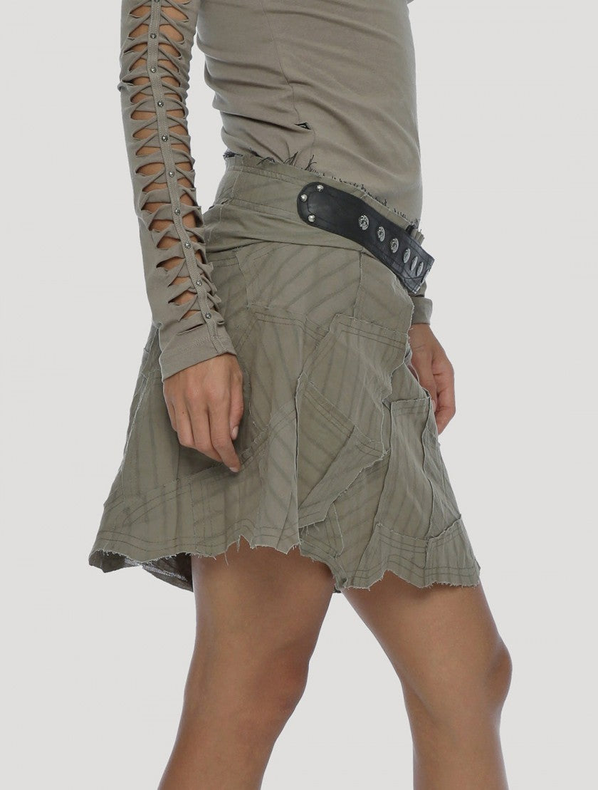 New Pecoa Veg Skirt  - OLIVE NOIR