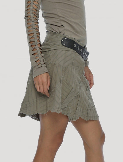 New Pecoa Veg Skirt  - OLIVE NOIR