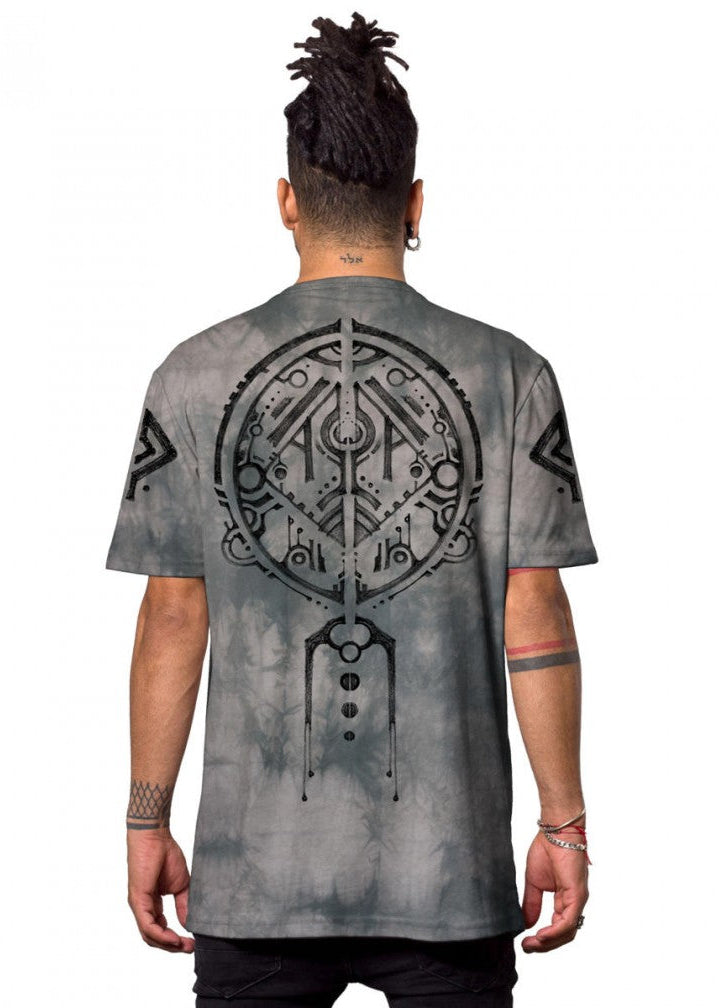 NAZU T-Shirt In Grey Tie-Dye