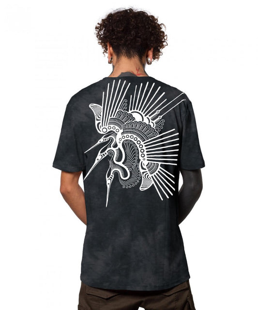 TSURU T-Shirt In Black Tie Dye
