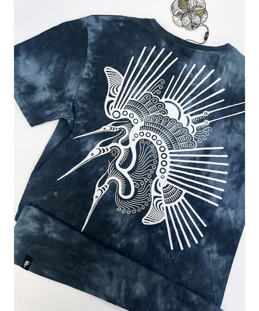 TSURU T-Shirt In Black Tie Dye