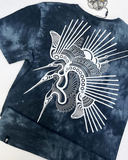 TSURU T-Shirt In Black Tie Dye
