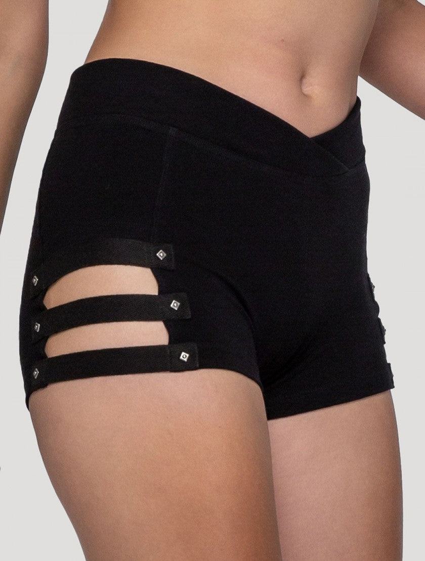 SLASHED Mini Shorts In Black