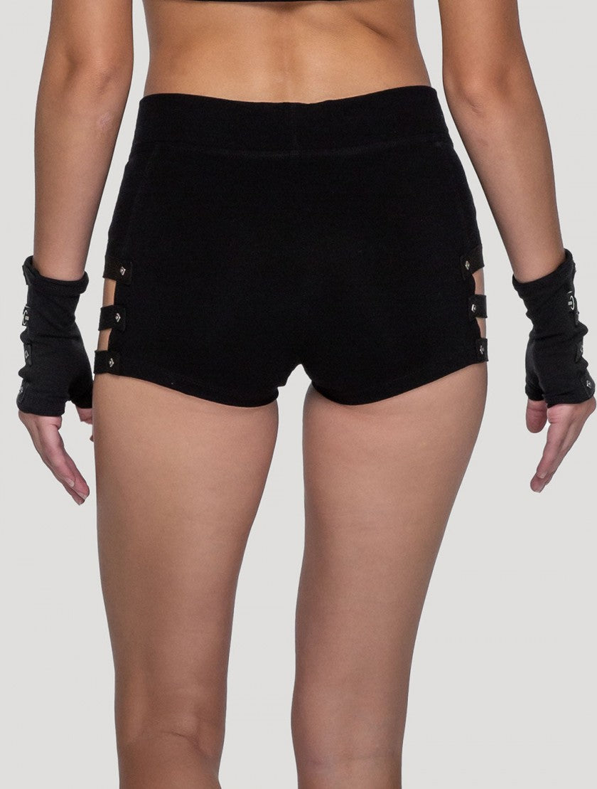 SLASHED Mini Shorts In Black