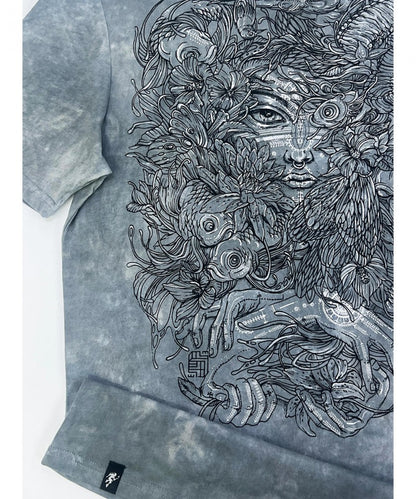 MUSHI MASTER T-Shirt In Tie Dye Grey