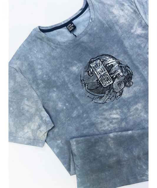 MUSHI MASTER T-Shirt In Tie Dye Grey