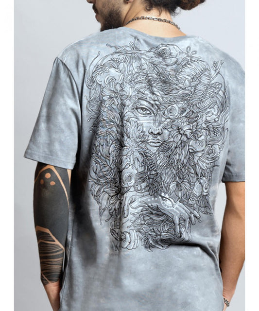 MUSHI MASTER T-Shirt In Tie Dye Grey