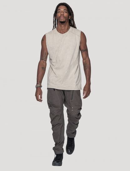 FASTBACK Sleeveless Tee In Washed Bone