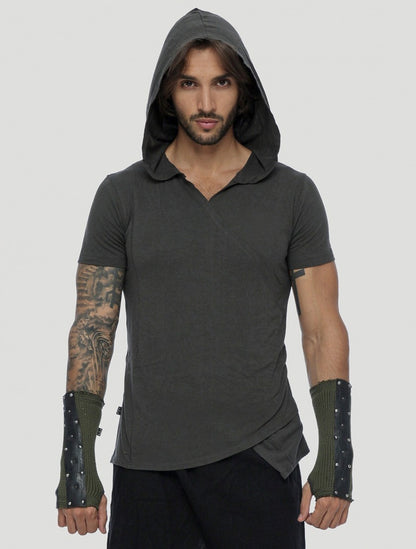 VIPA T-Shirt In Olive-Noir