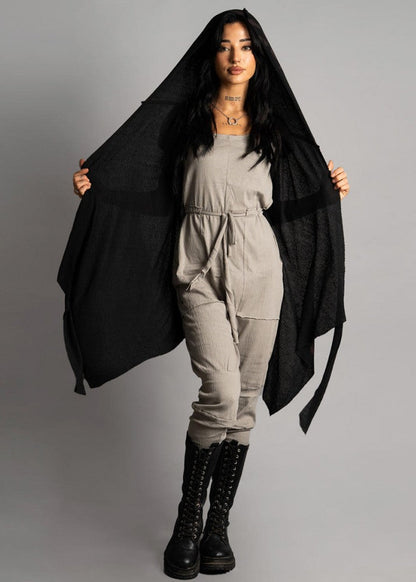SAND WO TRIBE Kimono Vest In Black