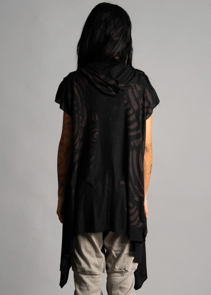 SAND WO TRIBE Kimono Vest In Black