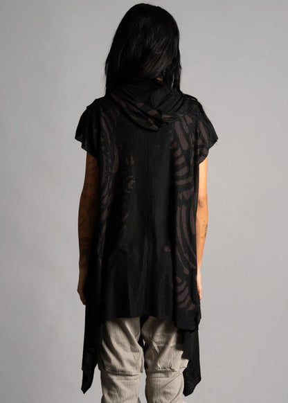 SAND WO TRIBE Kimono Vest In Black