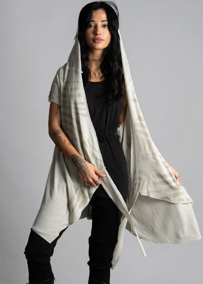 SAND WO TRIBE Kimono Vest In Sand-Stone