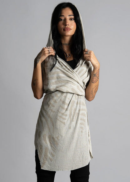 SAND WO TRIBE Kimono Vest In Sand-Stone