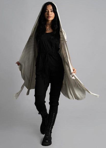 SAND WO TRIBE Kimono Vest In Sand-Stone