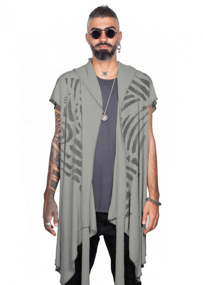 SAND UNISEX TRIBE Kimono Vest In Sand-Stone