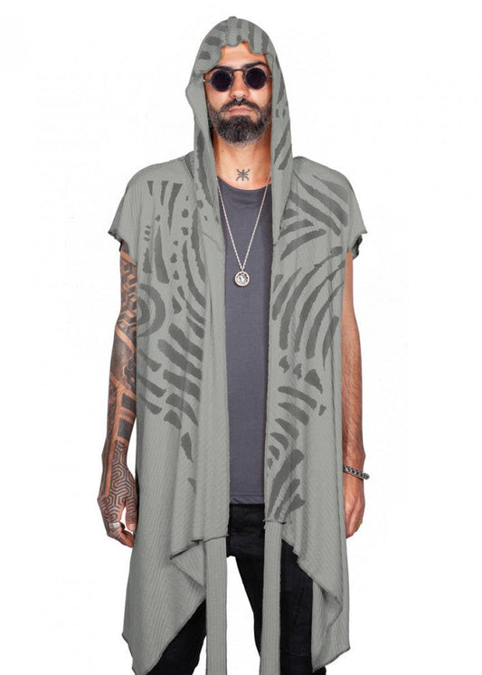 SAND UNISEX TRIBE Kimono Vest In Sand-Stone