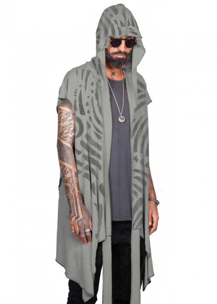SAND UNISEX TRIBE Kimono Vest In Sand-Stone