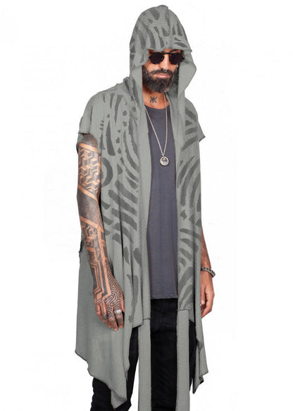 SAND UNISEX TRIBE Kimono Vest In Sand-Stone