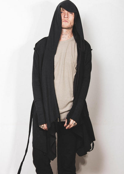 CRIME UNISEX HOOD CARDIGAN - BLACK
