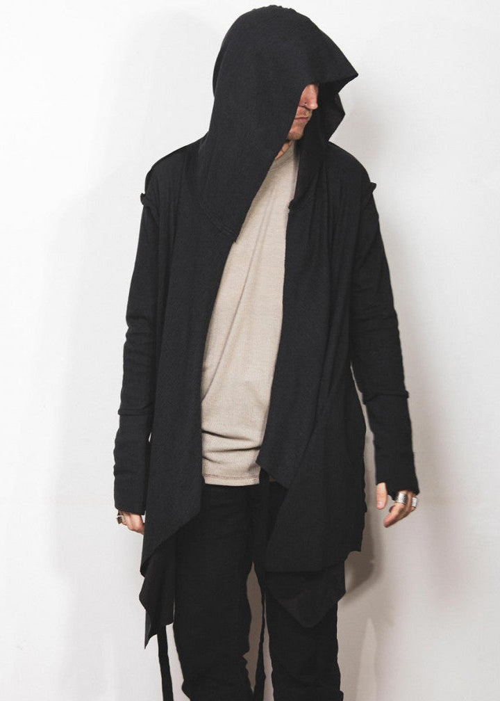 CRIME UNISEX HOOD CARDIGAN - BLACK