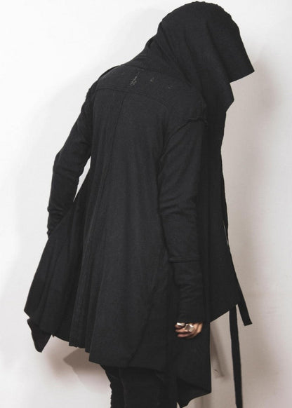 CRIME UNISEX HOOD CARDIGAN - BLACK