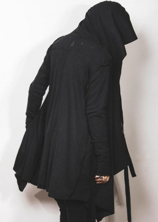 CRIME UNISEX HOOD CARDIGAN - BLACK
