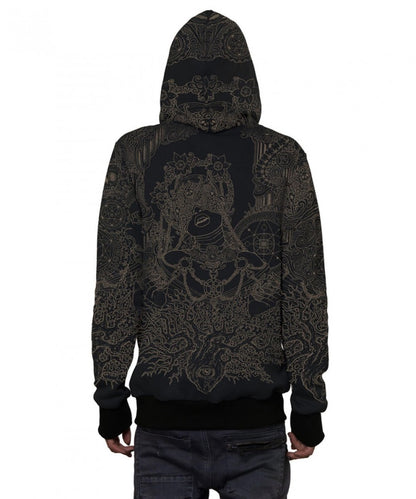 PERSEPHONE Zipped Hooded Jacket In Black