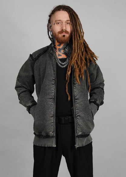 DEXTER JACKET ACID WASH - BLACK