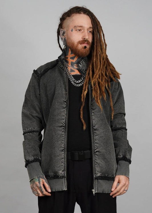 DEXTER JACKET ACID WASH - BLACK