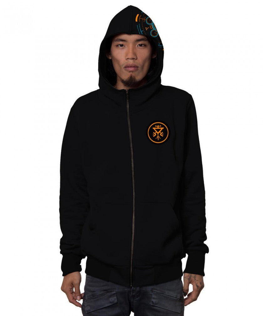 Psychotoad Zipped Hooded Jacket In Black