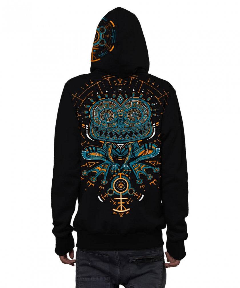 Psychotoad Zipped Hooded Jacket In Black