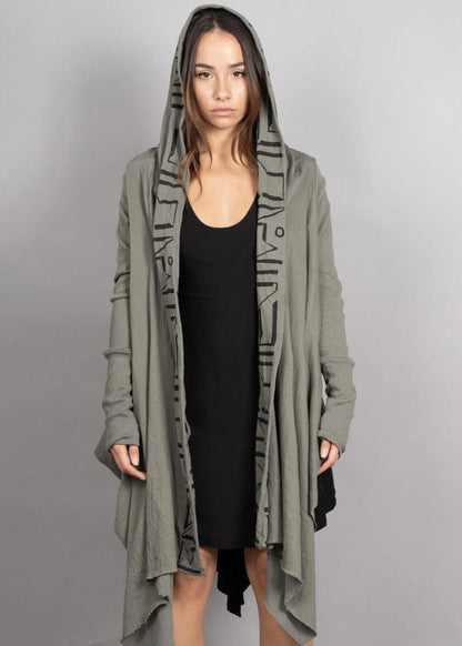 JAKA Cardigan In Olive/Black