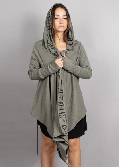 JAKA Cardigan In Olive/Black