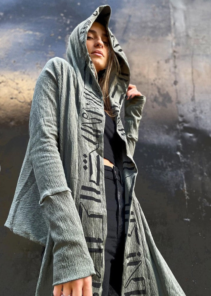 JAKA Cardigan In Olive/Black