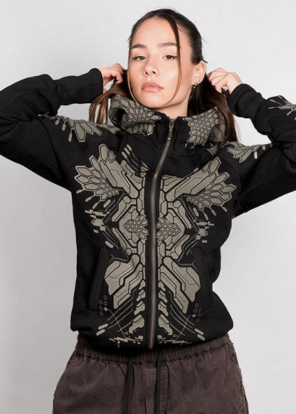 FUSHICHO WO Hooded Jacket In Black