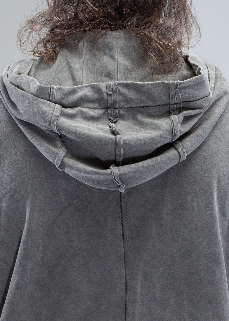 RHINO Sleeveless Baggy Hoodie Sweatshirt In Washed Olive