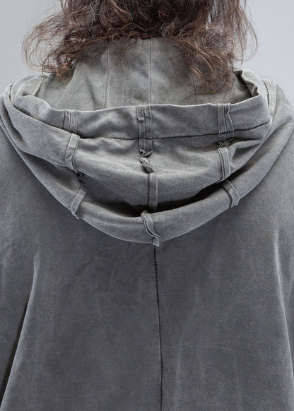 RHINO Sleeveless Baggy Hoodie Sweatshirt In Washed Olive