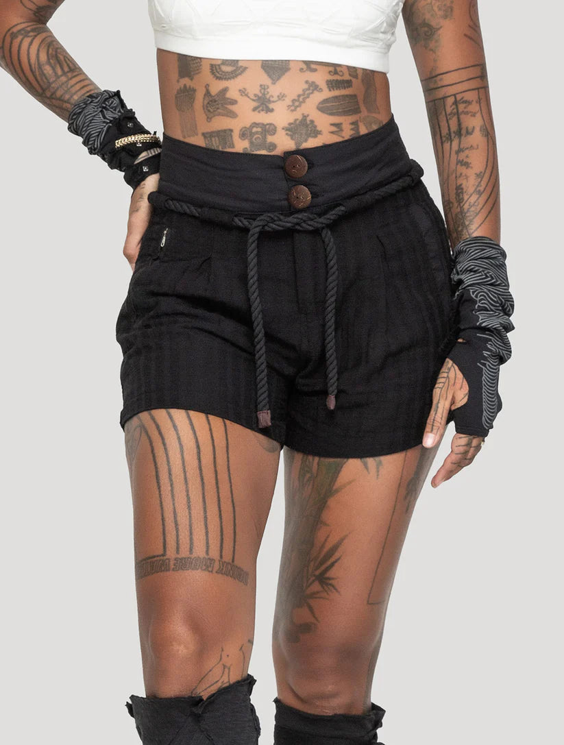 Hera Linen Shorts - Black