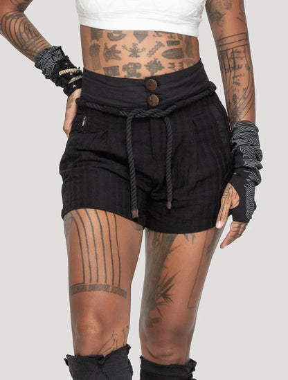 Hera Linen Shorts - Black