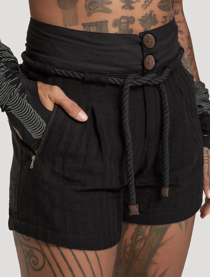 Hera Linen Shorts - Black