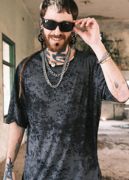SAKAY BOTANICAL T-Shirt In Black Texture