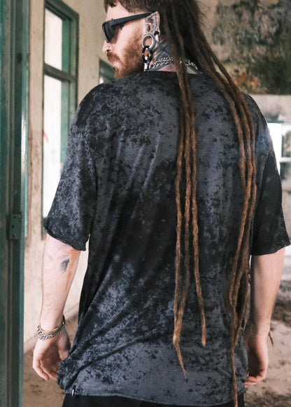 SAKAY BOTANICAL T-Shirt In Black Texture