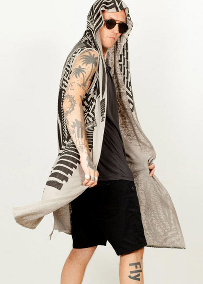 ATAR Unisex Kimono Vest In Sand Stone