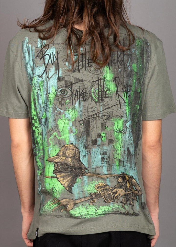 BUY THE TICKET T-Shirt In Light Olive