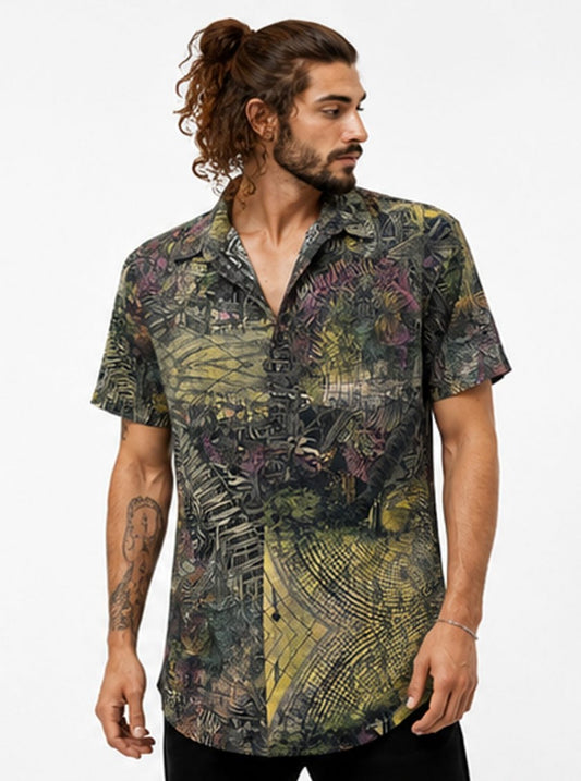 LOST PARADISE Unisex Button Shirt Yellow